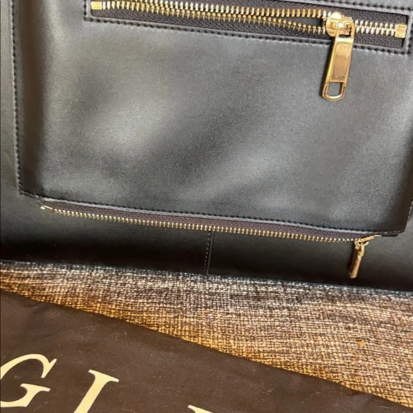 GIGI PIP Hayes Black Leather Hat Carrier Carrying Tote Travel Bag - Picture 9 of 14